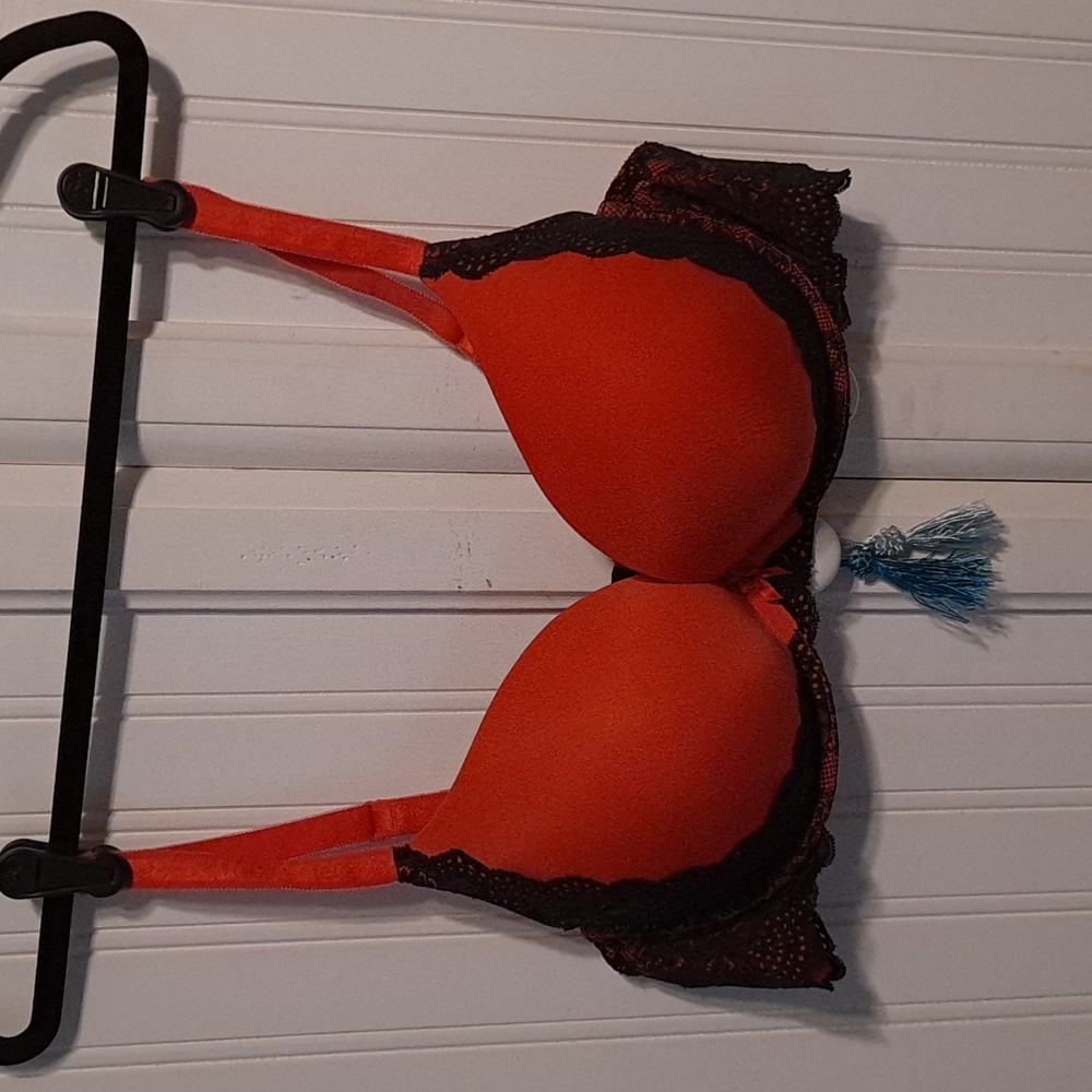 Torrid push up plunge bra black and red size 44B